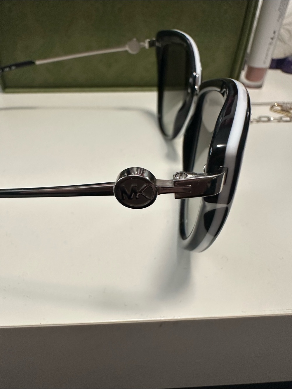 Michael Kors Black & White cat eye frame Logo Sunglasses